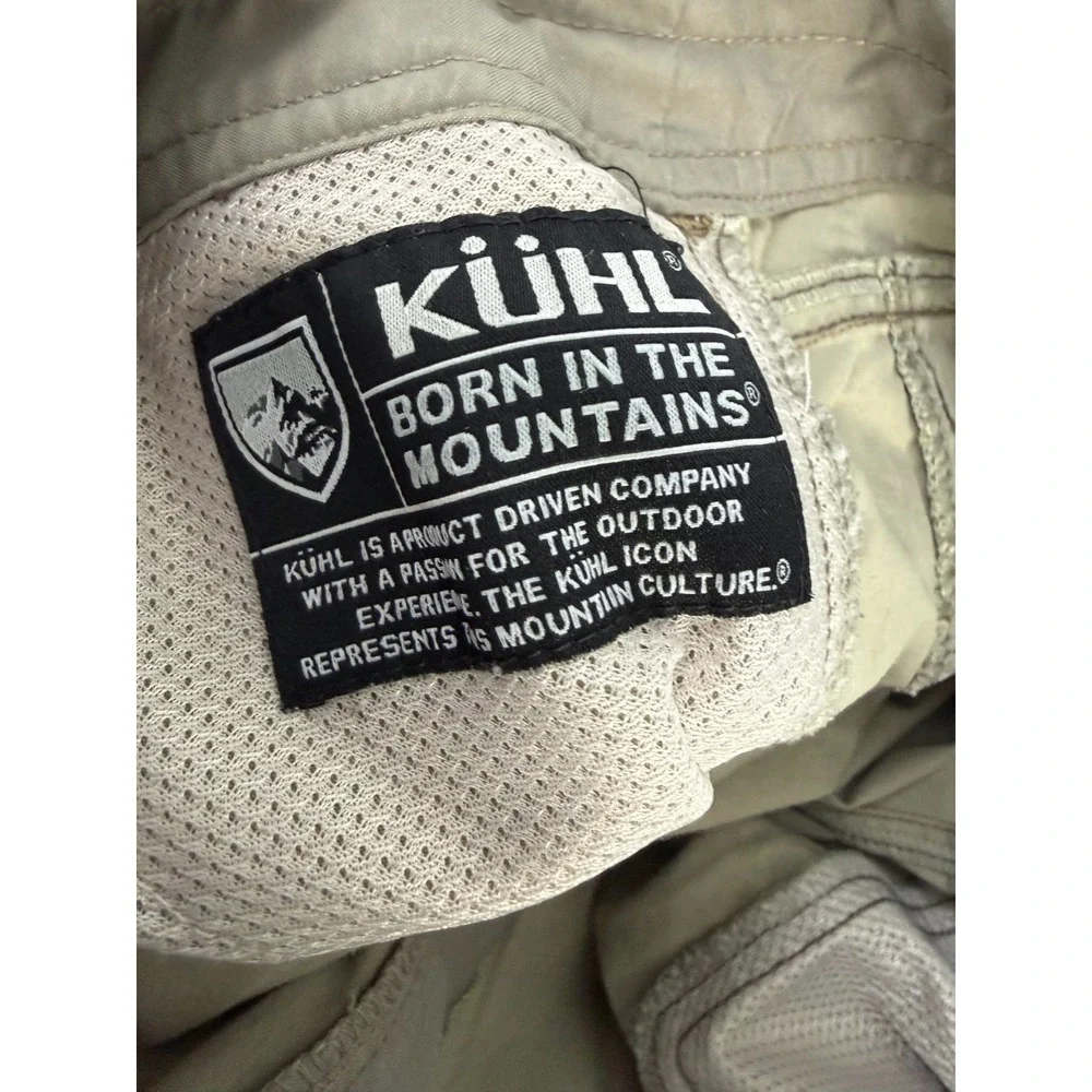 Kuhl Cargo Shorts Men's 38 Brown Side Zip‎ Up Pockets Vintage Patina Dye